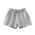 thumbnail image 1 of Hotiary Girls Cotton Pull on Stretch Tie Shorts with Knit Waistband Kids Solid Color Breathable Running Biker Shorts with Pocket Toddler Child for 2 Years-12 Years, 1 of 2