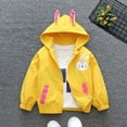 thumbnail image 1 of Hotiary Spring and Autumn Girls Casual Thin Windbreaker Coat 1-7T Toddler Kids Rabbit Printed Hooded Jacket with Cute Rabbit Ears, 1 of 4