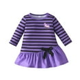 thumbnail image 1 of Hotiary Infant Baby Girl Cute Dress Toddler Long Sleeve Stripe Animal Print Shirt Dress Birthday Party Holiday Dress Spring Fall Clothes Modena for 6 Months-3 Years, 1 of 1