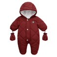 thumbnail image 1 of Hotiary Infant Baby Jumpsuit Outfit Toddler Snowsuit Winter Coat Fleece Hooded Romper Jumpsuit Boys Girls Onesie Warm Bodysuit for 6-24 Months, 1 of 4