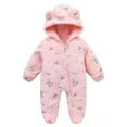 thumbnail image 1 of Hotiary Infant Spring and Autumn Double-Sided Flannel Zipper Jumpsuit for Boys and Girls Cartoon Embossed Hooded Coat 3M-12M, 1 of 12