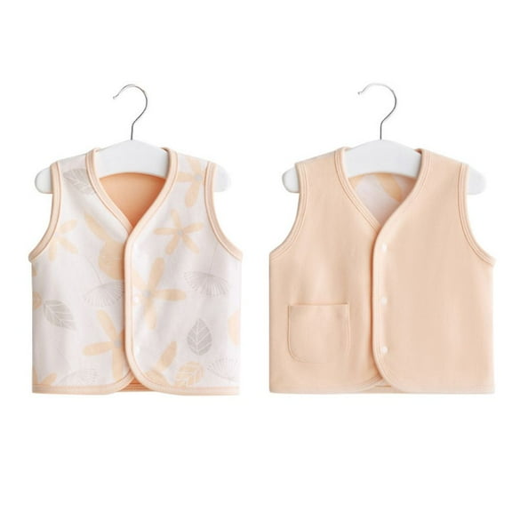 Hotiary Infant Toddler Baby Cotton Sleeveless Reversible Vest Outwear Boys Girls Warm Fashion Windproof Button down Cardigan Padded Waistcoat for 6 Months-5 Years