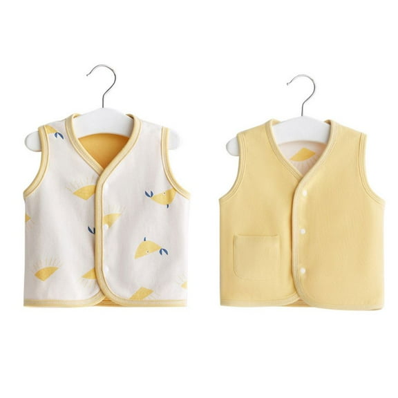 Hotiary Infant Toddler Baby Cotton Sleeveless Reversible Vest Outwear Boys Girls Warm Fashion Windproof Button down Cardigan Padded Waistcoat for 6 Months-5 Years