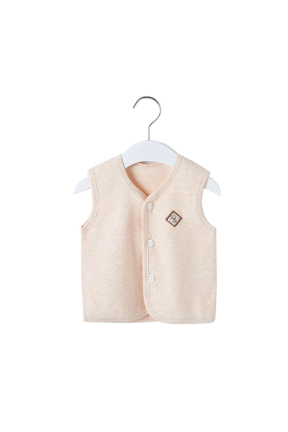 Infant Toddler Baby Cotton Sleeveless Vest Outwear Boys Girls Warm Fashion Windproof Button down Cardigan Padded Waistcoat for 6 Months-5 Years