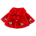 thumbnail image 1 of Hotiary Infant Toddler Girls Cozy Faux Fur Bolero Shrug Shawl Accessories Princess Cape Baby Warm Thicken Sweet Dress Coat for 0 Month-4 Years, 1 of 4