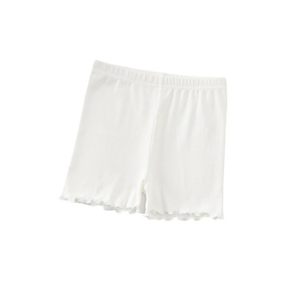 Hotiary Kid Girls Ruffled Shorts Children Elastic Waist Bike Shorts Dance Shorts Teen Breathable Safe Under Dress Daily Shorts for 7-14 Years