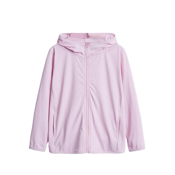 Hotiary Kids Athletic UPF50+ Sun Protection Jacket Girls Boys Long Sleeve Zipper Sweatshirts Lightweight Breathable Hooded Cooling Shirt Outdoor for 4-20Y+ Purple