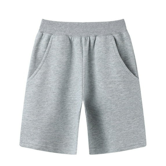 Hotiary Summer Toddler Kids Boys Solid Leisure Shorts High Stretch Casual Pull On Knitted Sports Shorts for Boys 2-12 Years Old