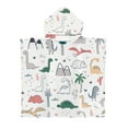 thumbnail image 1 of Hotiary Parent-Child Hooded Poncho Towels, Cartoon Dinosaur Print Soft & Absorbent Microfiber Beach Towel, Swimming Pool Changing Robe Bathrobe Bath Towel, 1 of 4