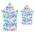 thumbnail image 1 of Hotiary Parent-Child Hooded Poncho Towels, Mermaid Fish Scale Soft & Absorbent Microfiber Beach Towel, Swimming Pool Changing Robe Bathrobe Bath Towel, 1 of 2