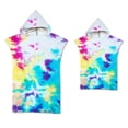 thumbnail image 1 of Hotiary Parent-Child Hooded Poncho Towels, Tie-dye Soft & Absorbent Microfiber Beach Towel, Swimming Pool Changing Robe Bathrobe Bath Towel, 1 of 2