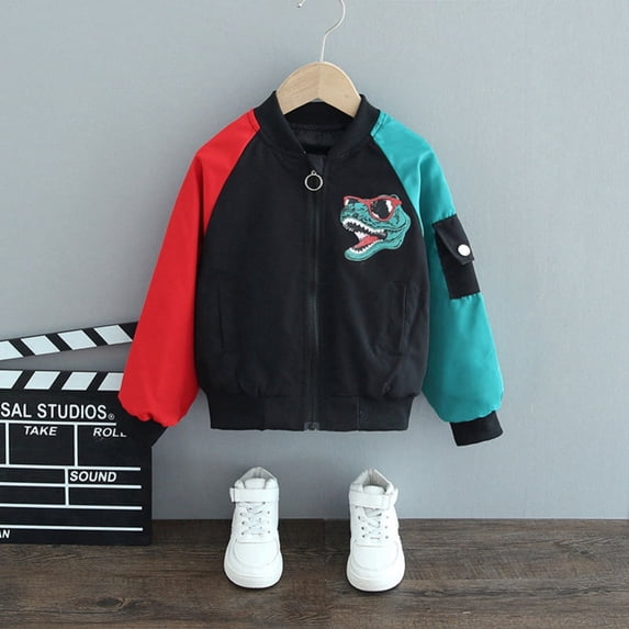 Hotiary Spring and Autumn Toddler Kids Boys’ Baseball Suit Children's Casual Coat Dinosaur Jacket with 1-7 Years Old Boys