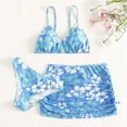 thumbnail image 1 of Hotiary Summer All Floral Patterns Bikini Three Piece Set for Girls Suspender，Triangle Pants and Skirt Split Swimsuit, 1 of 5