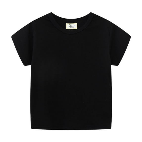 Hotiary Summer Toddler Children Loose Fitting Short Sleeved Top for Boys and Girls Crew Neck and 100% Cotton Solid Color T-shirts 1-7T