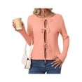 thumbnail image 1 of Hotiary Tie Front Cardigan for Women Lightweight Cropped Ribbed Knit Shrug Fall Open Front Bow Cardigan Tops S-XL, 1 of 10