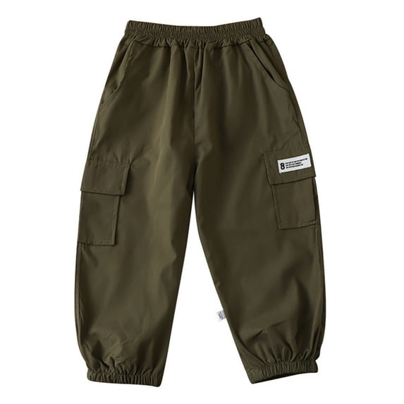 Hotiary Toddler Baby Baggy Cargo Pant Boys Girls High Waist Jogger Trouser Casual Elastic Waist Sweatpants with Pockets for 18 Months-5 Years
