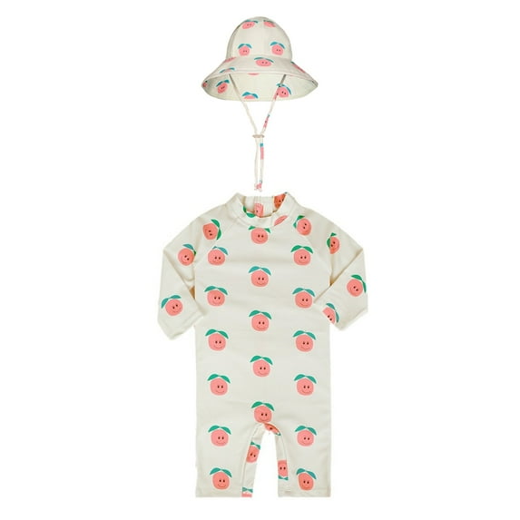 Hotiary Toddler Baby Boys Girls Sun Protection Swimsuit Kids Rash Guard One Piece Zipper Bathing Suit Beach Swimwear with Sun Hat for 1-7 Years