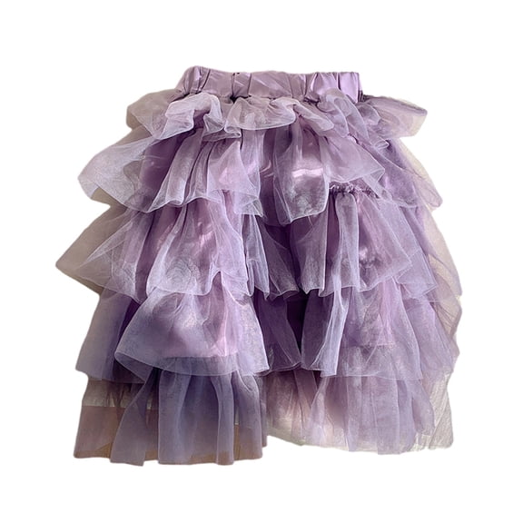 Hotiary Toddler Baby Girls 5 Layered Tulle Dress Kids Solid Color High Waist Mesh Skirt Children Spring Summer Fashion Elastic Waist Cake Skirt for 1-8 Years