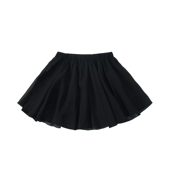 Hotiary Toddler Baby Girls Ballet Wrap Skirt Kids Chiffon Solid Color Pull-on Elastic Waist Dance Skirt Ballet Dancewear Black