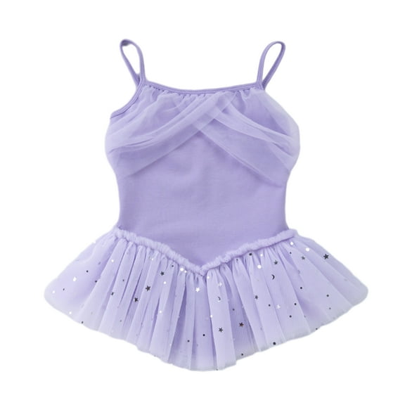 Hotiary Toddler Baby Girls Ballroom Ballet Dance Dress Kids Suspender Sleeveless Romper Mesh Tulle Skirt Children Latin Tango Performance Bodysuit Outfits for 3-9 Years
