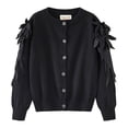 thumbnail image 1 of Hotiary Toddler Baby Girls' Cardigan Sweater Cotton Long Sleeve Open Front Button down Knit Coat Kids Cardigan Outerwear School Uniforms for 2-10Y Black, 1 of 8
