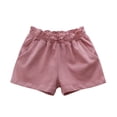 thumbnail image 1 of Hotiary Toddler Baby Girls Cotton Pull on Shorts Kids Soft Breathable Elastic Waist Short Pants Children Solid Color Jogger Shorts with Pockets for 1-11 Years, 1 of 7