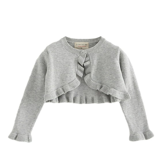 Hotiary Toddler Baby Girls Long Sleeve Shrug Knit Cardigan Crop Kids Bolero Dress Sweater Children Shawl Cover Up for 1-8 Years