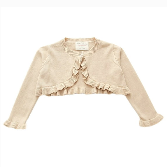 Hotiary Toddler Baby Girls Long Sleeve Shrug Knit Cardigan Crop Kids Bolero Dress Sweater Children Shawl Cover Up for 1-8 Years