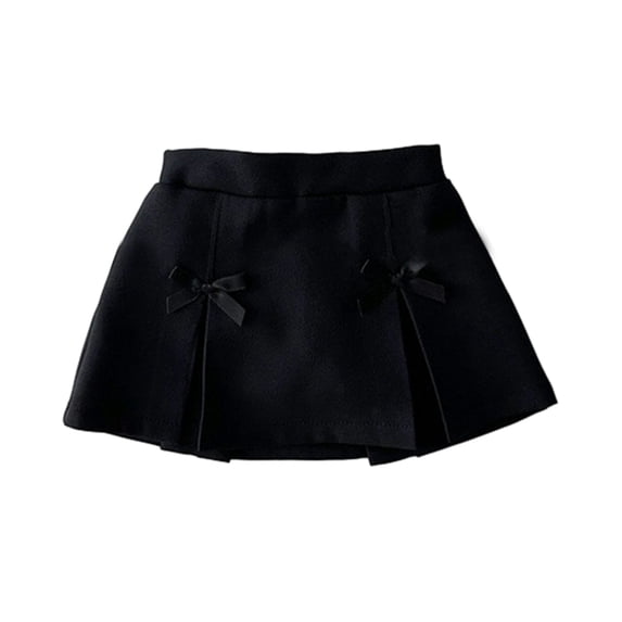 Hotiary Toddler Baby Girls Solid Mini Pleated Skorts Short A-line Skirt Infant New Plain High Waist Elastic Stretch Tie Skater Mini Skirt for 3 Months-3 Years