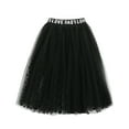 thumbnail image 1 of Hotiary Toddler Baby Girls Tutu Tulle Layered Ruffle Skirt Kids Polka Dots A Line Knee Length Birthday Party Princess Cake Skirt for 3-14 Years Black, 1 of 8