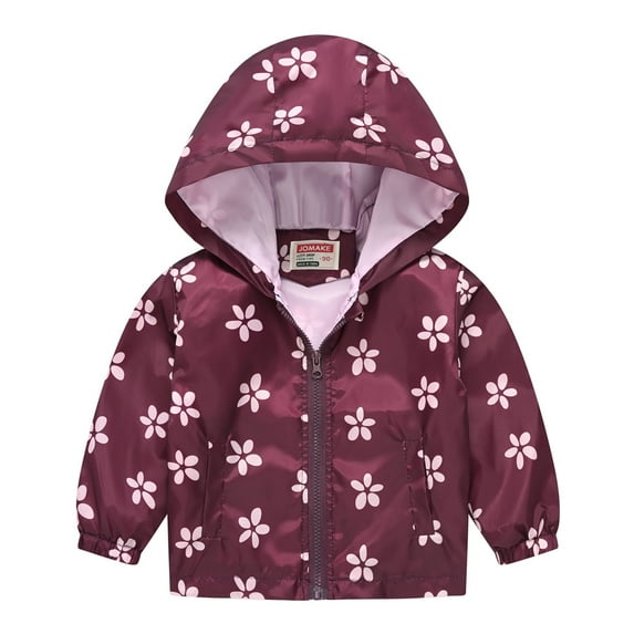 Hotiary Toddler Baby Girls Zip up Hoodie Kids Long Sleeve Fashion Print Lightweight Jacket Hooded Coat Children Casual Sweatshirts Outfits for 1-8 Years