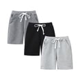 thumbnail image 1 of Hotiary Toddler Baby Running Casual Shorts 3Pcs Boys Girls Cotton Mid-Length Elastic Waist Drawstring Shorts with Pockets Gym Athletic Workout Shorts for 1-5 Years, 1 of 8