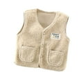 thumbnail image 1 of Hotiary Toddler Baby Winter Sleeveless Fleece Vest Outwear Kid Boys Girls Warm Fashion Windproof Button down Cardigan Vest Coat for 1-8 Years, 1 of 4