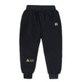 thumbnail image 1 of Hotiary Toddler Boys Girls Fleece Lined Sweatpants, Kids Soft Warm Elastic Waist Athletic Jogger, Children Basic Active Pants with Pockets Fall Winter Clothes for 4-13 Years Black, 1 of 6