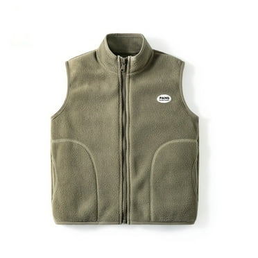 Hotiary Toddler Boys Girls Polar Fleece Vest Jacket Kids Sleeveless Full Zip Warm Lightweight Coat Outwear with Pockets Children Fall Winter Clothes for 2-11 Years Gray