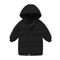 thumbnail image 1 of Hotiary Toddler Boys Girls Warm Winter Coat Baby Mid Long Hooded Windproof Puffer Jacket Kids Padded Down Outwears with Pockets for 3-12 Years Black, 1 of 6