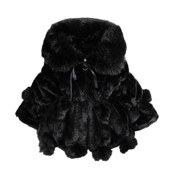 Hotiary Toddler Boys Girls Winter Fleece Thicken Coat Kids Hooded Faux Fur Jacket Baby Warm Windproof Outwear for 1-6 Years