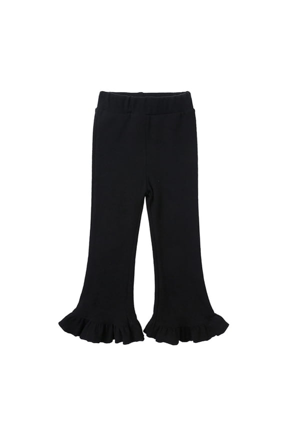 Toddler Children's Solid Color Casual Versatile Pants Spring and Autumn Elastic Waist Bell Pants for Girls 1-8 Years Old