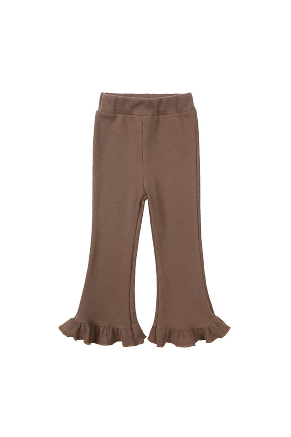 Toddler Children's Solid Color Casual Versatile Pants Spring and Autumn Elastic Waist Bell Pants for Girls 1-8 Years Old