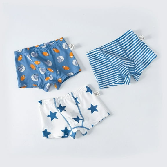 Hotiary Toddler Kids Cute Pattern Pure Cotton Super Soft Tagless Smooth Boxer Briefs 3-Pack for Boys 3-11 Years Old