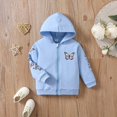 thumbnail image 1 of Hotiary Toddler Kids' Spring and Autumn Butterfly Print Long Sleeved Zipper Hooded Sweatershirt Jacket for Girls 18M-6T, 1 of 13