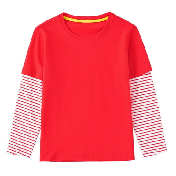 Hotiary Toddler Unisex Baby Long Sleeve Cotton T-Shirt Top Kids Crewneck Sweatshirt Tees Casual Home Wear for 1-10 Years