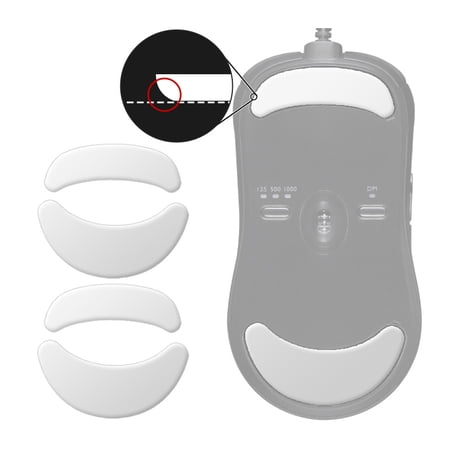 Hotline Games 3.0 PLUS Mouse Feet For Zowie ZA11/ZA12/FK1 /FK2/FK+ Wireless Gaming Mouse, 2 Sets, White, New