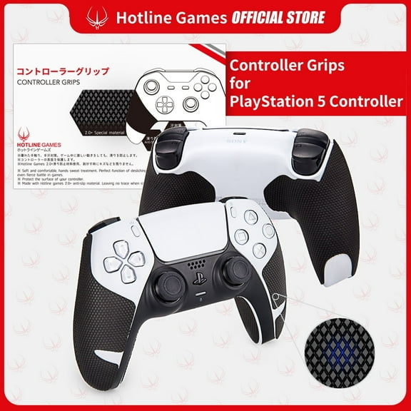 Hotline Games Wireless Game Controller Grip Tape for Playstation 5/ PS5 Handle Grips, Black, 1 Count