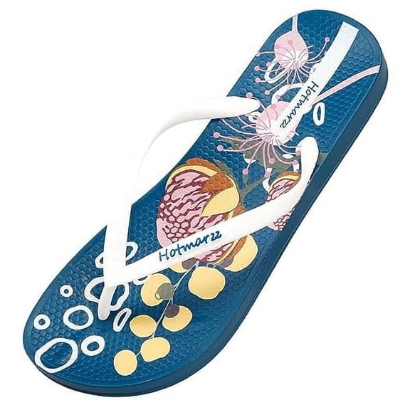 Hotmarzz Women's Flip Flops Colorful Printing Sandals Fashion Beach Slippers Size 7
