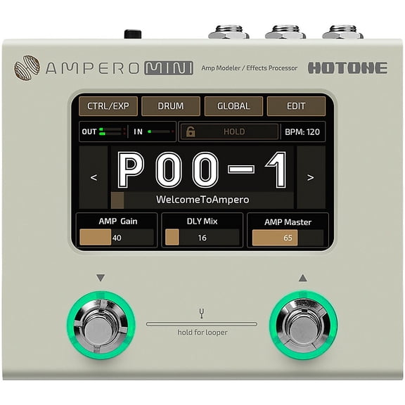 Hotone Ampero Mini Touch Screen Operation Guitar Effects Pedals, Aluminum Multicolor, 1.76 lb