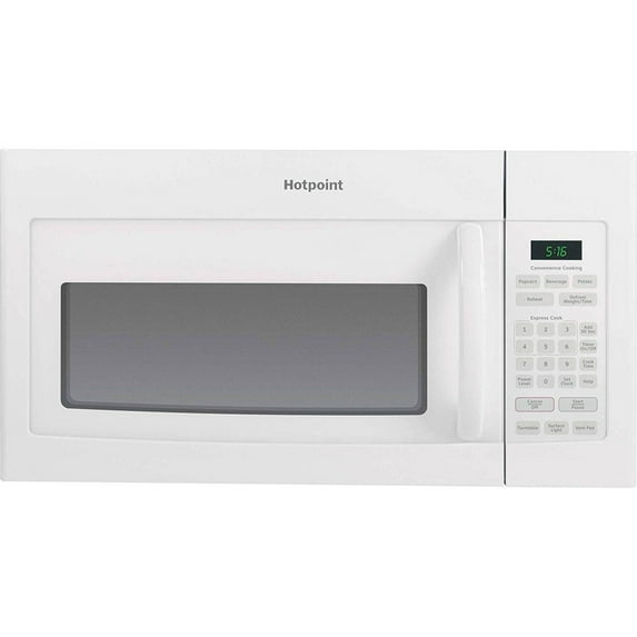 Hotpoint 1.6 Cu.Ft. Over-The-Range Microwave Oven, White, 950 W