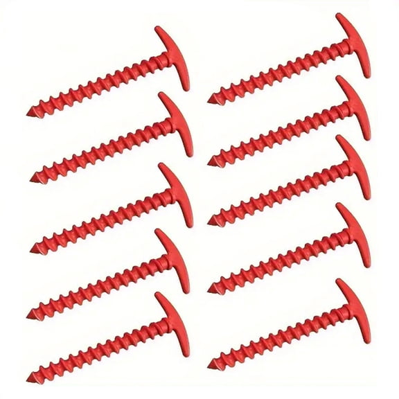 Hotpom 10pcs Windproof Spiral Tent Stakes, Ideal for Camping, Hiking, Canopies, Tarps, Outdoor Survival & Emergency Preparedness, Camping Accessories
