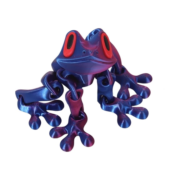 Hotpom 2025 New 3D Printed Frog Fridge Magnets, Movable Jointed Ornament, Funny Refrigerator Magnets for Locker Kitchen Car Desk, Decorative Collectible