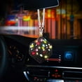 thumbnail image 1 of Hotpom 2PCS Diamond Dice Car Rear View Mirror Pendant Sparkly Crystal Ornament Easy to Install Car Decoration Accessories Black, 1 of 7